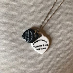 Authentic Tiffany and Co Double Heart Necklace