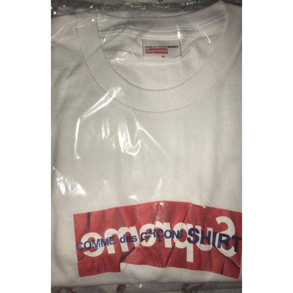 Supreme x CDG Box Logo Tee Shirt White Size M SS17