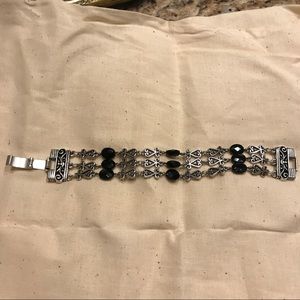 Brighton black beaded and silver bracelet