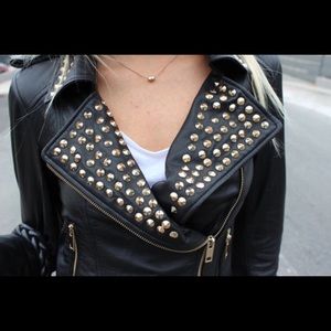 ZARA leather jacket w/ STUDS spikes