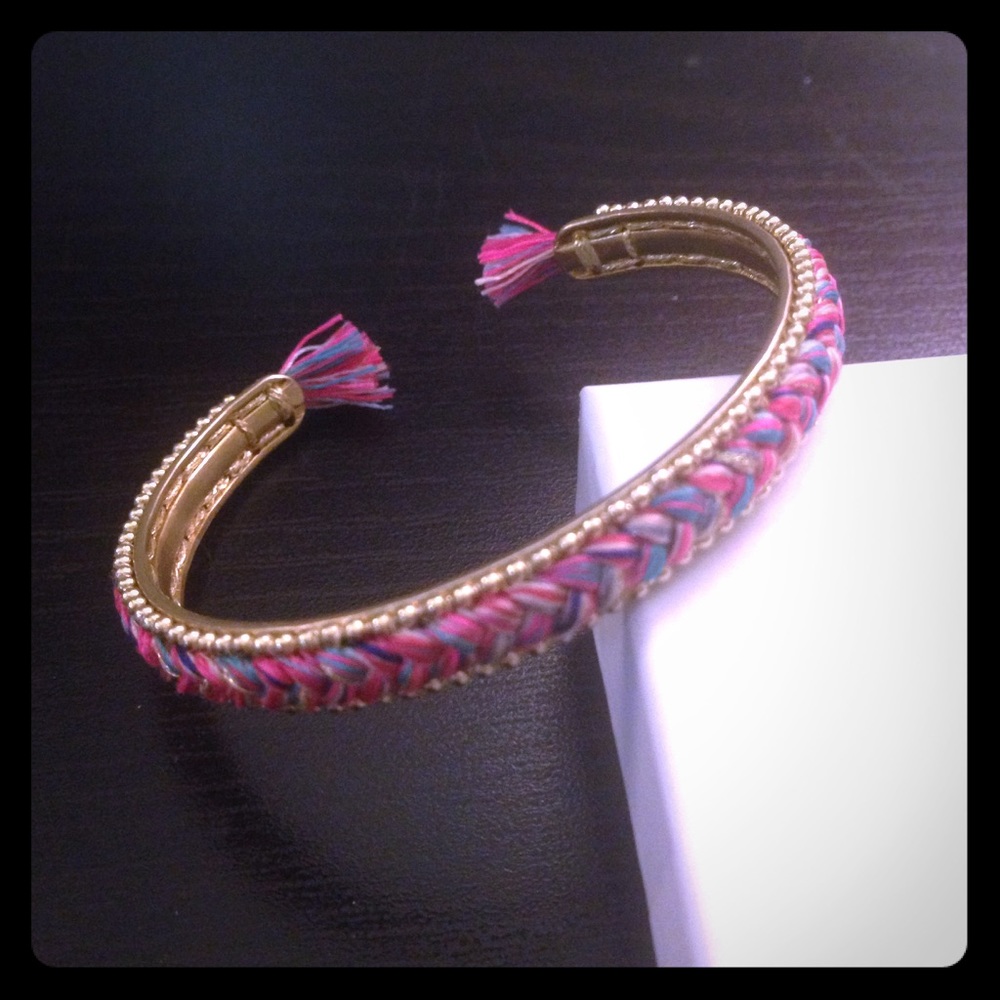 Stella and Dot pink and gold bracelet