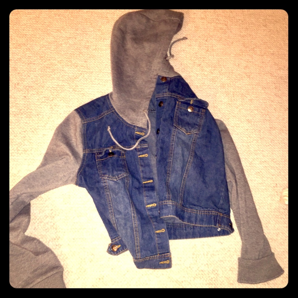 Partly Jean Hooded Sweater Jacket (small)