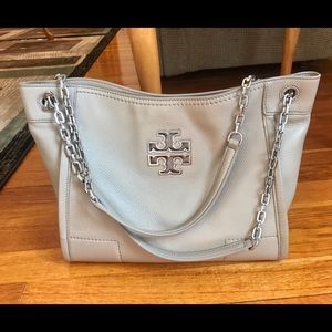 Tory Burch Britten Chain Tote - French Gray