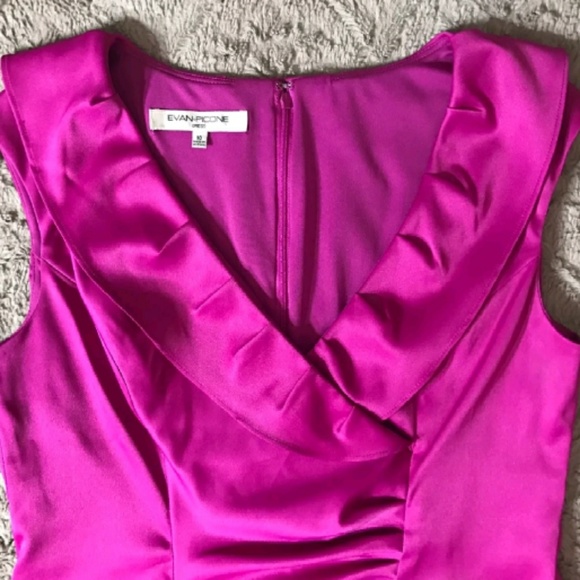 Pink Ruffle V Neck Dress - Picture 2 of 4