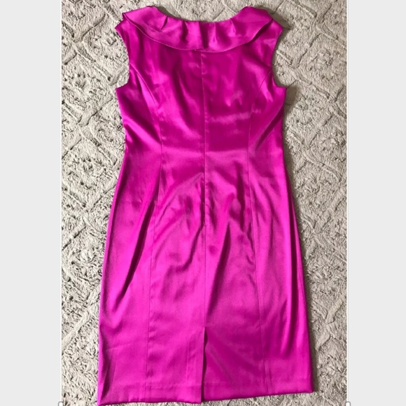 Pink Ruffle V Neck Dress - Picture 4 of 4