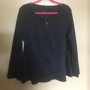 Black Peplum Lightweight blazer
