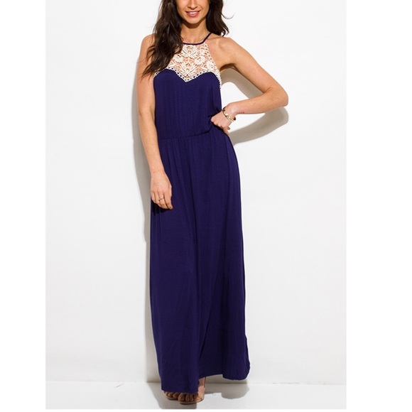 SALE💙NAVY CROCHET MAXI DRESS - Picture 6 of 6