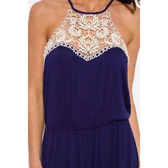 SALE💙NAVY CROCHET MAXI DRESS - Picture 4 of 6