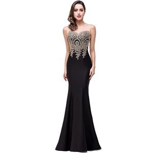 Black and lace gold prom dress!
