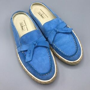 LL Bean Blue Suede Mule loafer Size 7 Excellent!! LL Bean Blue Suede Mule loafer Size 7 Excellent!!