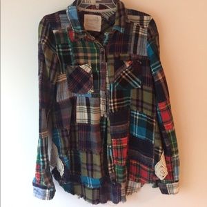 Free People, size small, plaid flannel button down