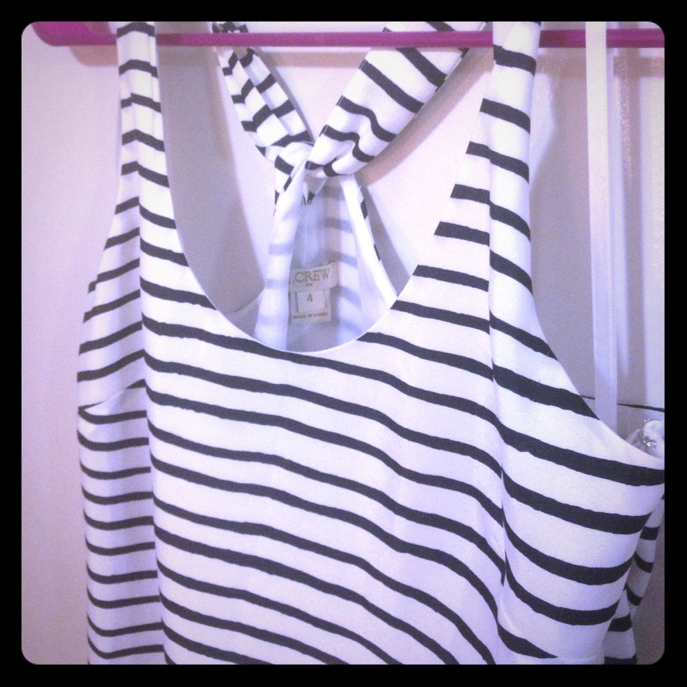 J.Crew ADORABLE black and white stripped sun dress