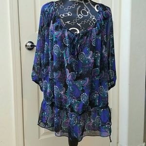 Sheer Flowy Blouse Pure Energy 2x Beautiful!