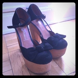 Jeffrey campbell black bow heels
