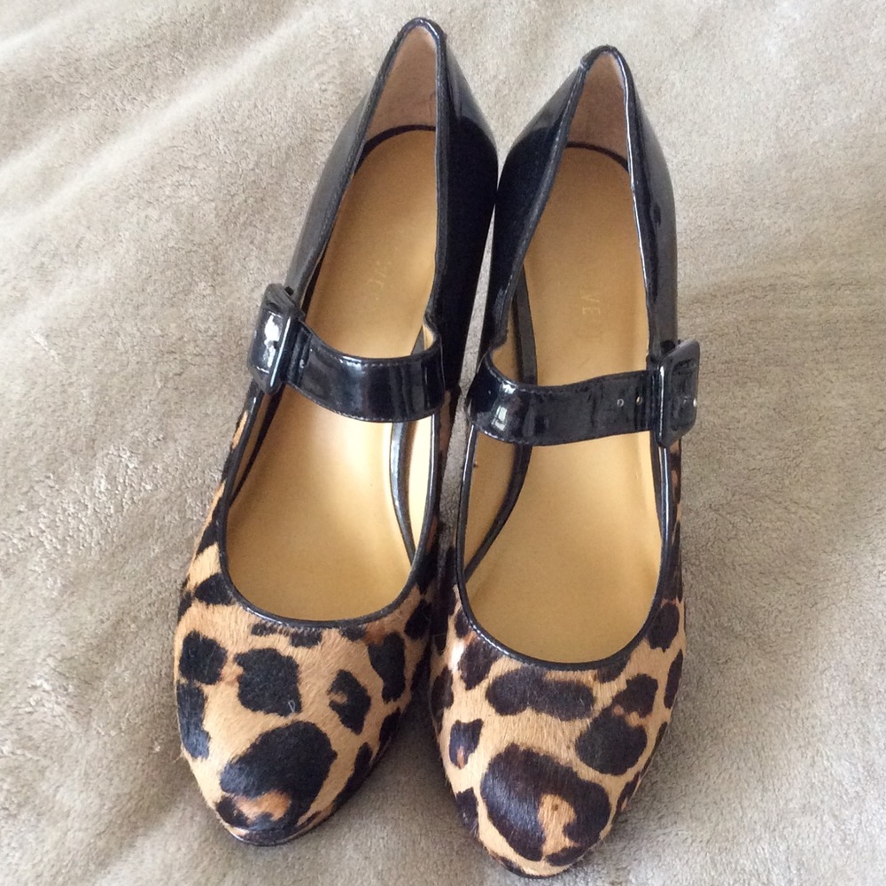 Nine West leopard print platforms