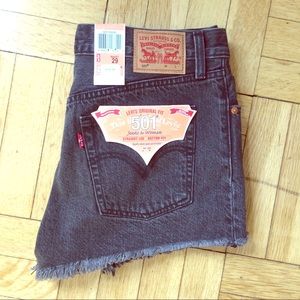 Black levi's 501 shorts