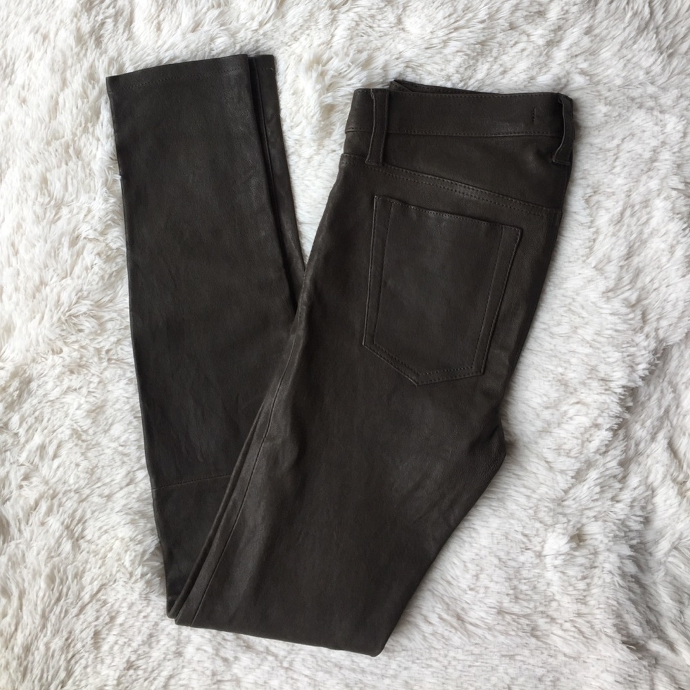 Joe's Skinny Leather Jeans in Walnut Sz 26
