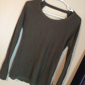Chaser Brand cutout Longsleeve olive green