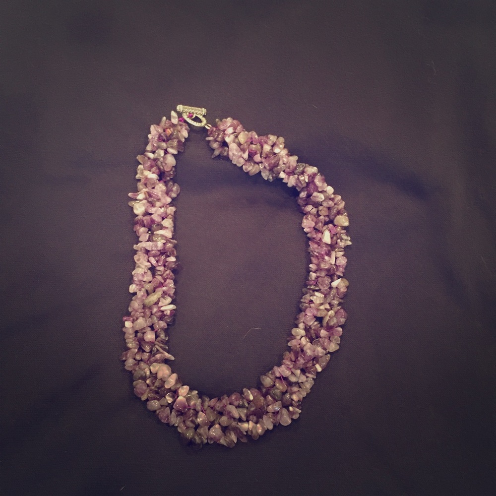 Real amethyst choker necklace