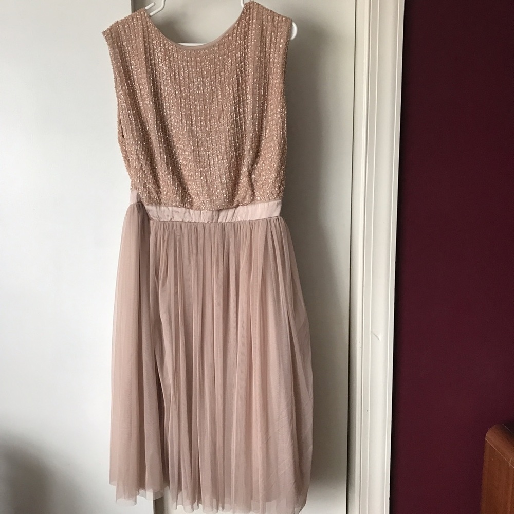 NWT Lovedrobe Beaded Rose Gold Dress