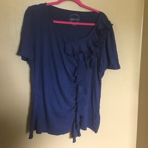 Navy Blue light ruffle top