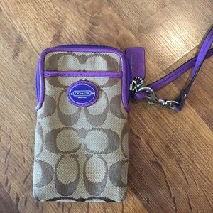 Coach purple wristlet