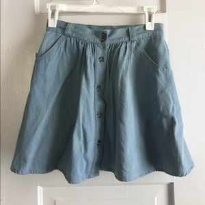 Tobi high waisted button up denim skirt
