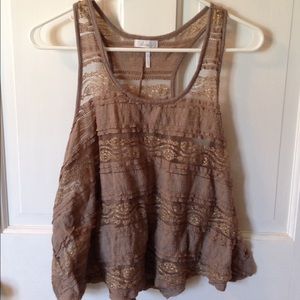 Brown and gold tank top