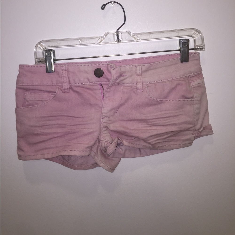 Pink jean shorts