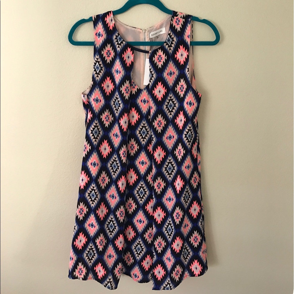 NWT AZTEC PRINTED SLIP DRESS