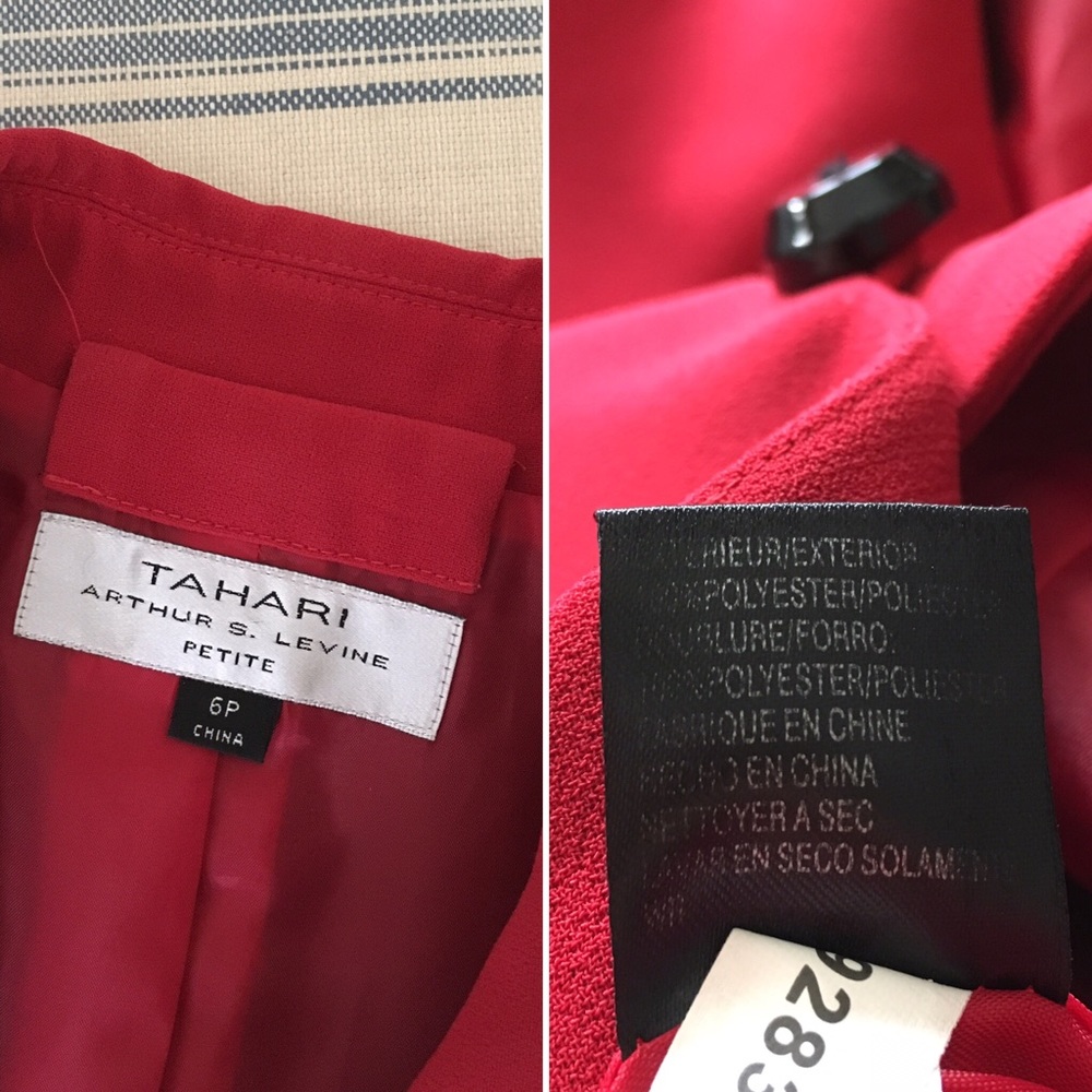 ❌ SOLD ❌ SALE! Tahari Asymmetrical Red Blazer - Picture 7 of 8