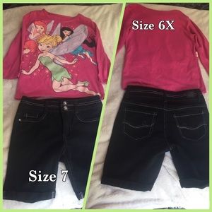 KIDS Jean short (7) and top (6x)