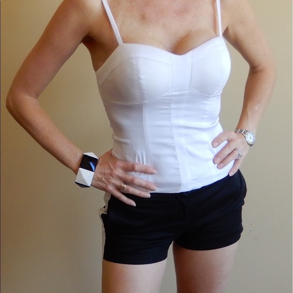 Express black with white strip shorts
