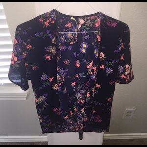 Navy/Floral Kimono