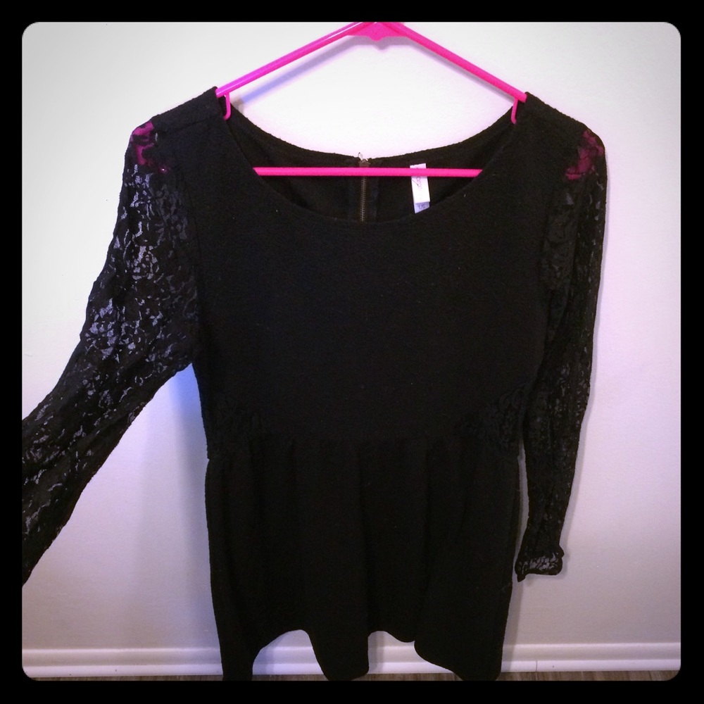 Black sheer long sleeve midi dress