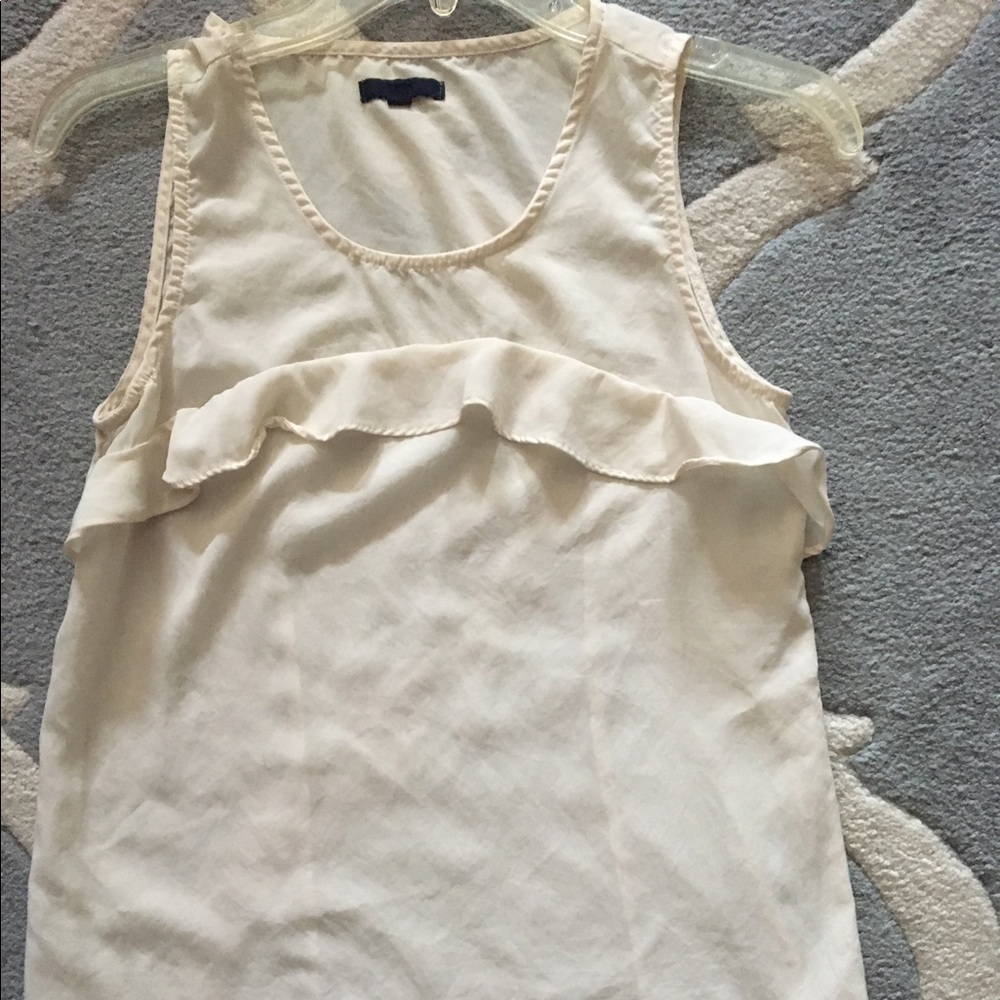 Gap Cream Ruffle Tank Sz XS