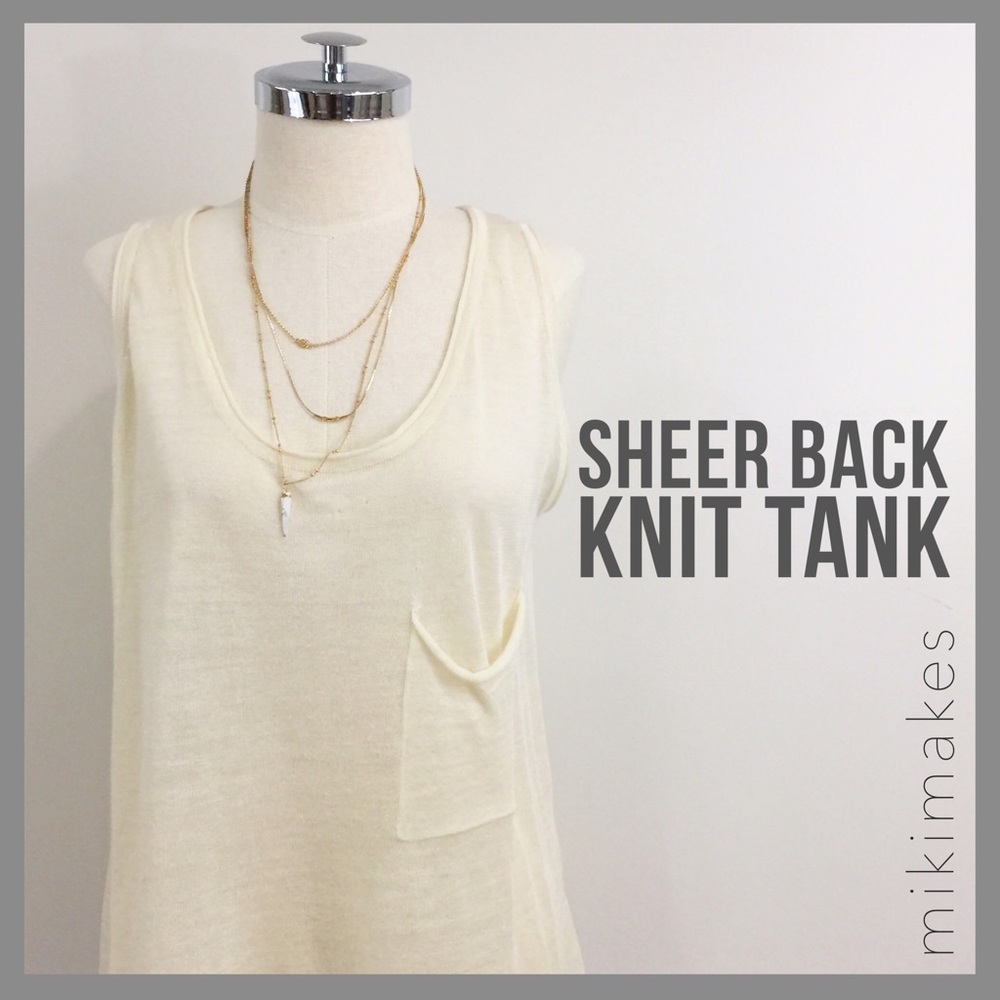 [ hypr ]  NWT cream knit & chiffon combo tank