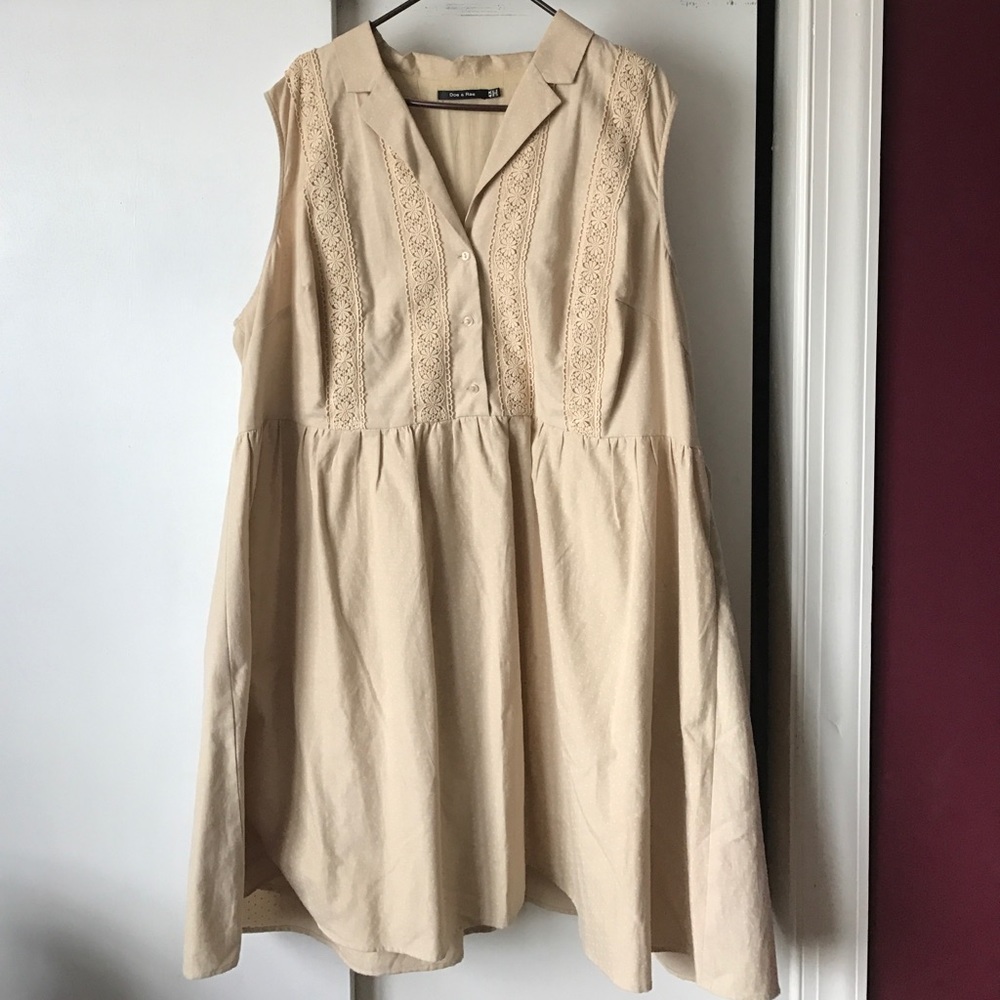 ModCloth Doe&Rae Lace-Trimmed Button-Up Dress