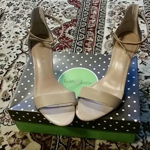 Kelly and Katie taupe strappy shoes