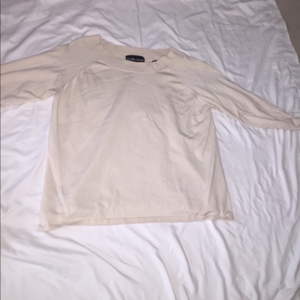 Cream large sag harbor long sleeve shirt