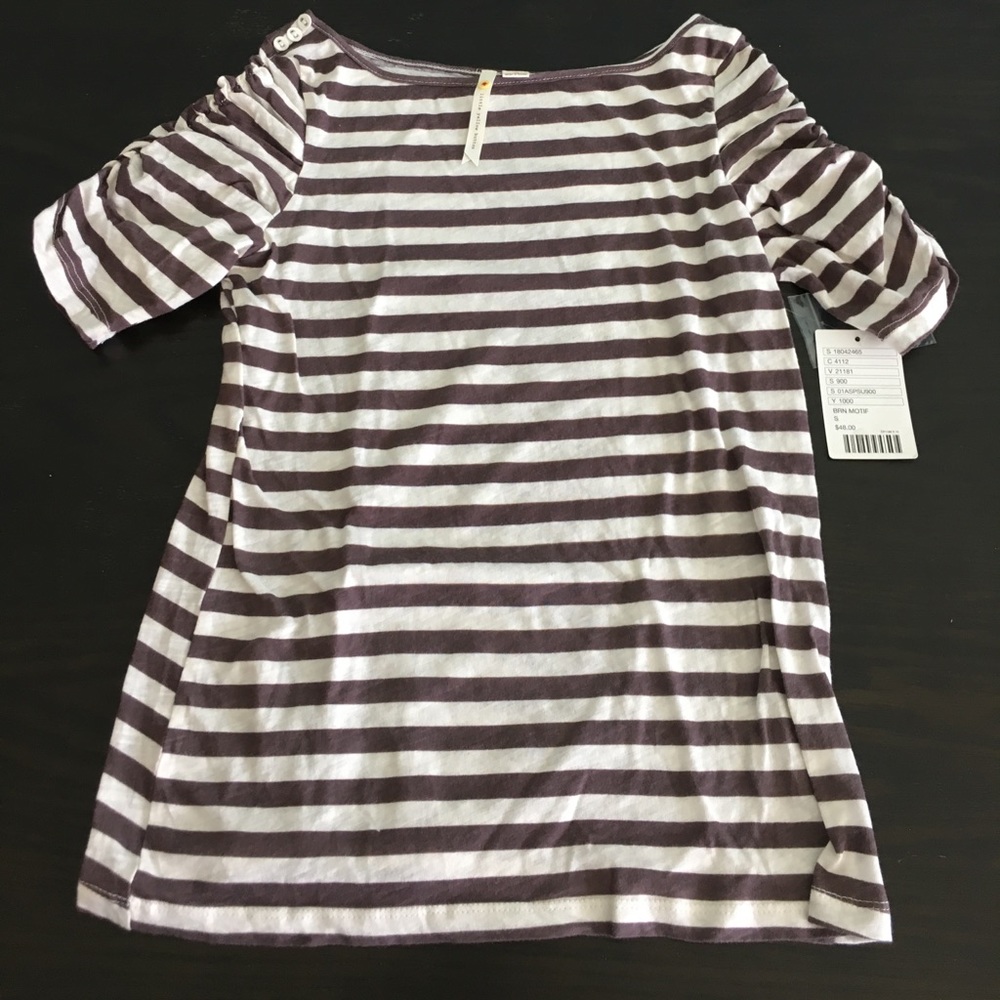 NWT brown and white striped Anthropologie top