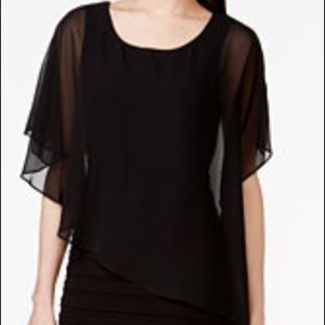 Betsy Adams Chiffon Capelet dress NWOT