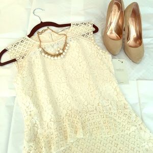 Ivory lace sheath dress