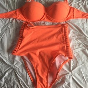 High waisted bathing suit