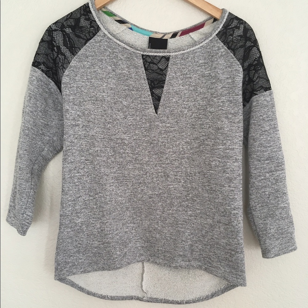 Anthro Lace Accent Sweatshirt