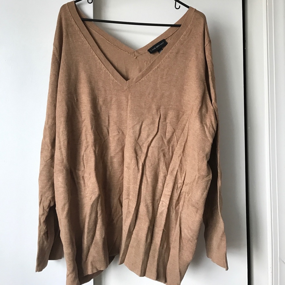 NWOT Camel Double-V Lane Bryant Sweater