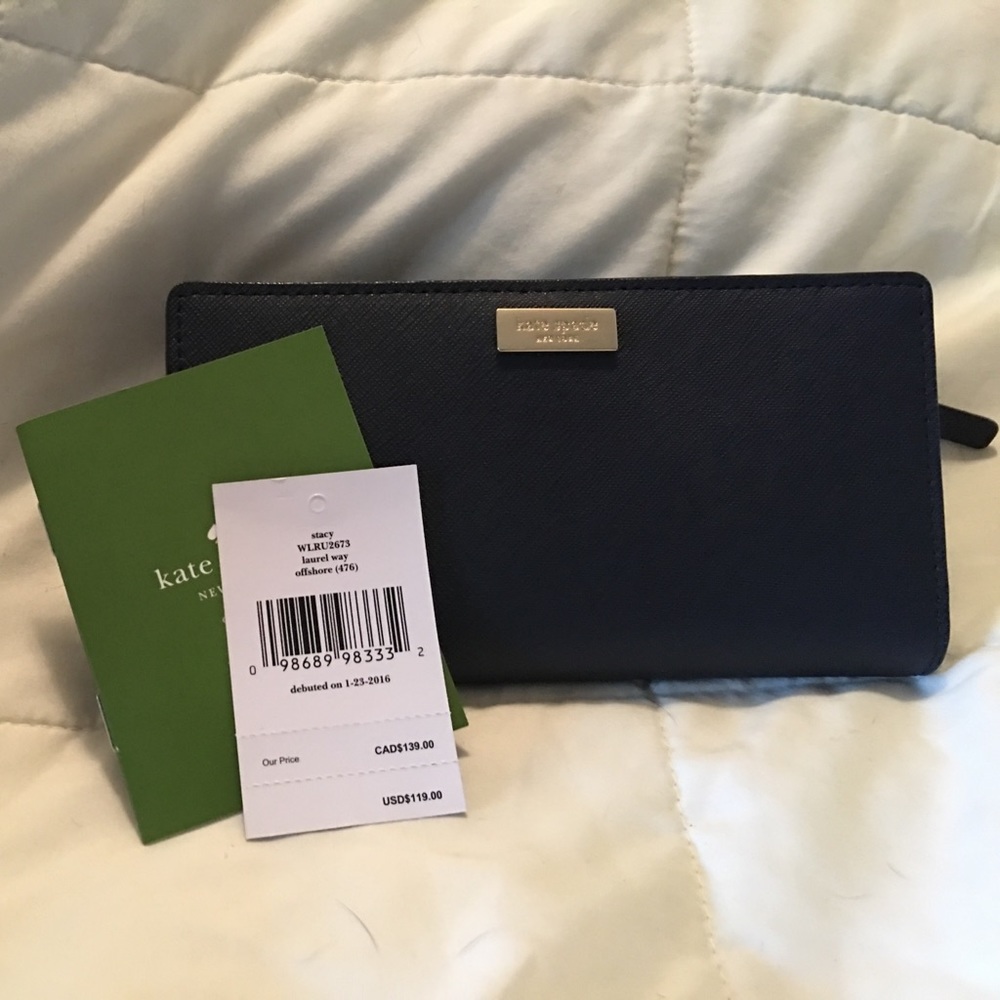 Kate Spade Navy Blue Stacy Wallet-NWT