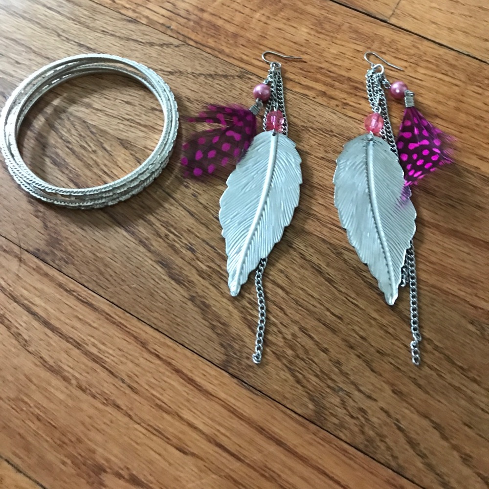 Earrings and bangle bracelets