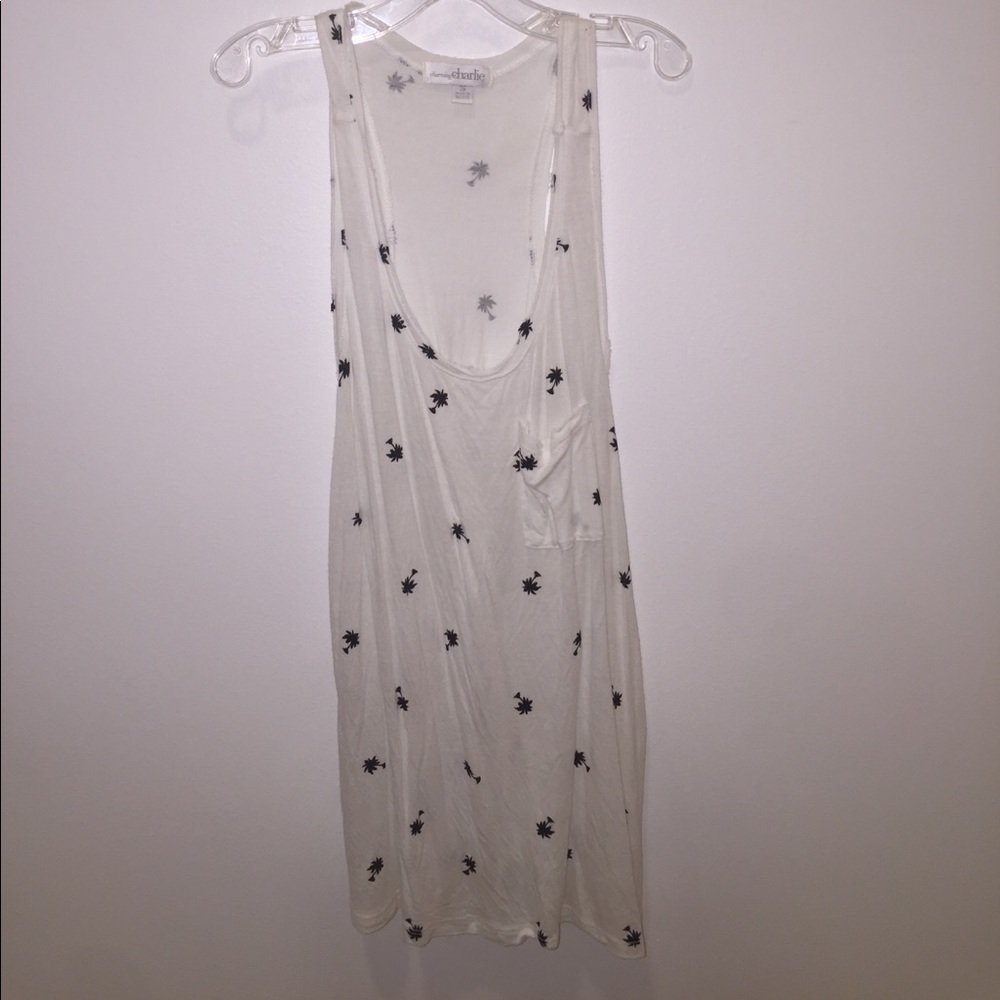 White palm tree tank top