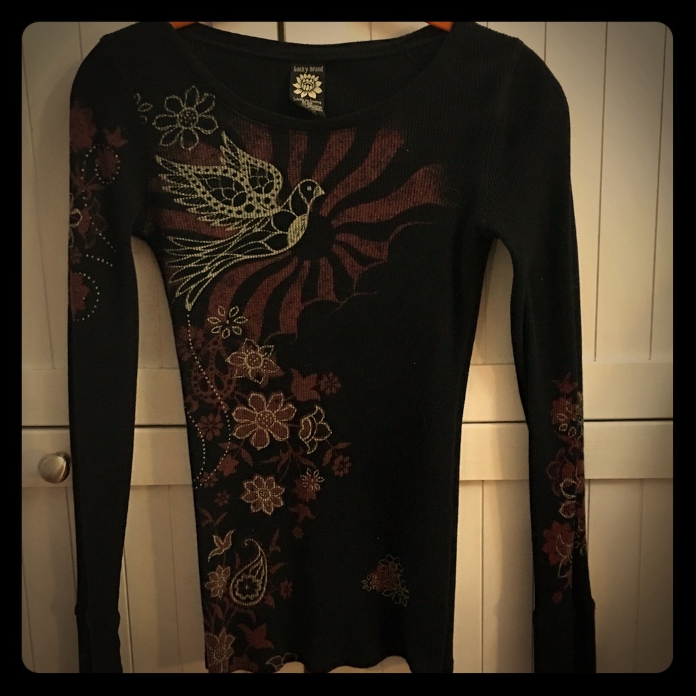 Lucky Brand Black Thermal top